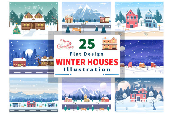 25 Christmas Winter Houses Background Review