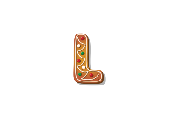Alphabet Christmas Cookies Font L Svg for Illustrations