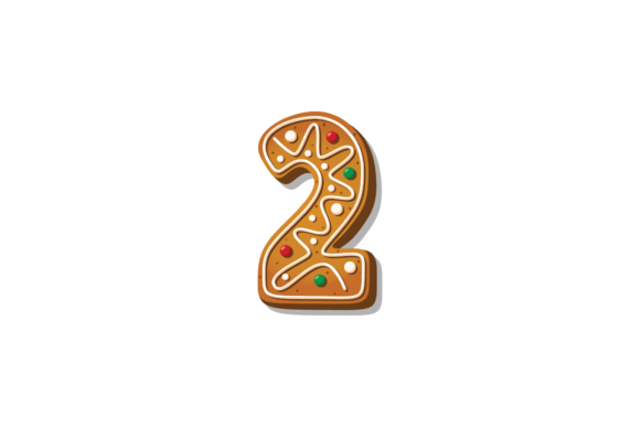 Alphabet Number 2 Christmas Cookies Illustrations