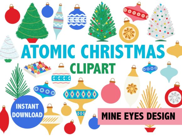 Atomic Christmas Clipart for Festive Illustrations