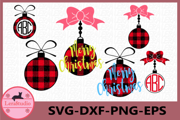 Christmas Ball Buffalo Plaid Illustration