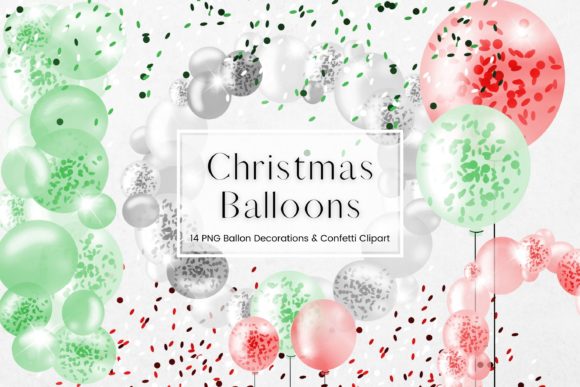 Christmas Balloon Garland Clipart for Festive Crafting