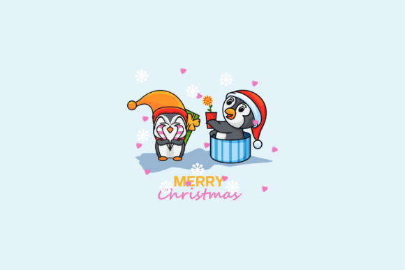 Christmas Couple Illustration for Local Branding