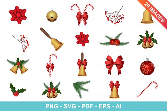 Christmas Decoration Clipart Set for Branding and Packaging