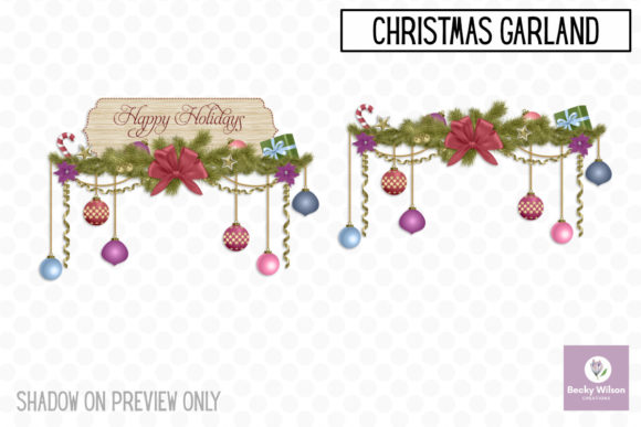 Christmas Garland Clip Art for Festive Branding