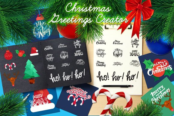 Christmas Greetings Kit Illustrations for Crafting