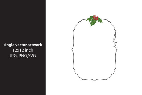Christmas Holly Berry Frame - Vector Art for Branding and Packaging