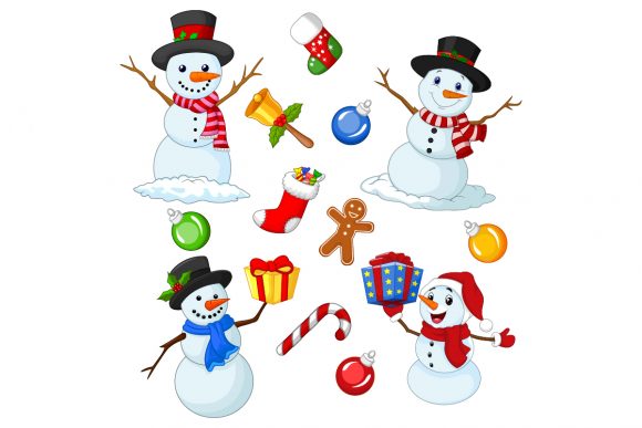 Cute Christmas Elements Collection Illustrations