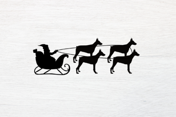 Doberman Pinscher Christmas Illustration for Local Branding