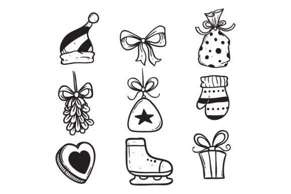 Doodle Christmas Icons Set for Creative Projects