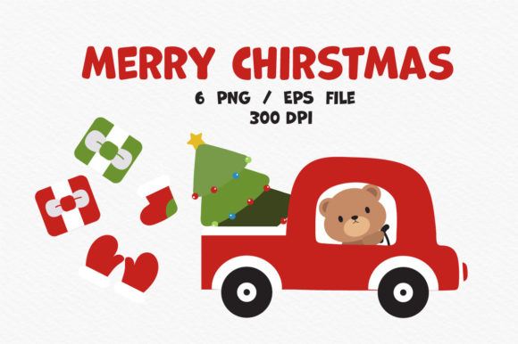 Merry Christmas Cute Bear Illustration