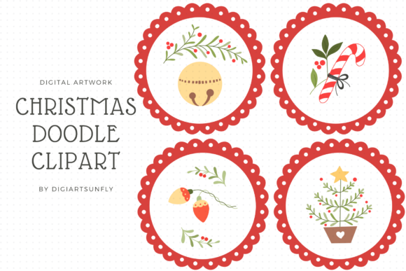 Merry Christmas Doodle Clipart for Festive Crafting