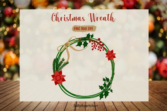 Merry Christmas Wreath Jingle Bells PNG Illustration