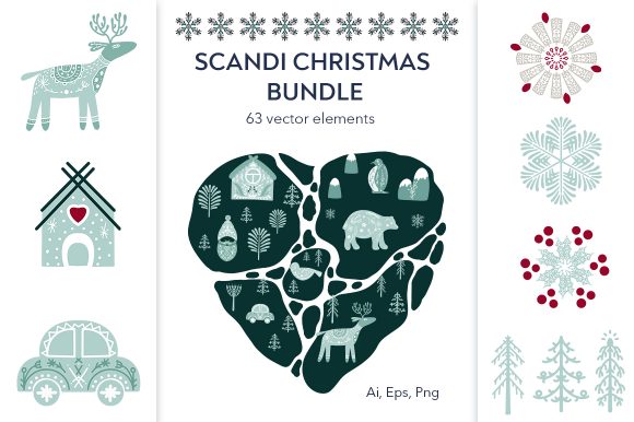 Scandinavian Christmas Bundle Illustrations
